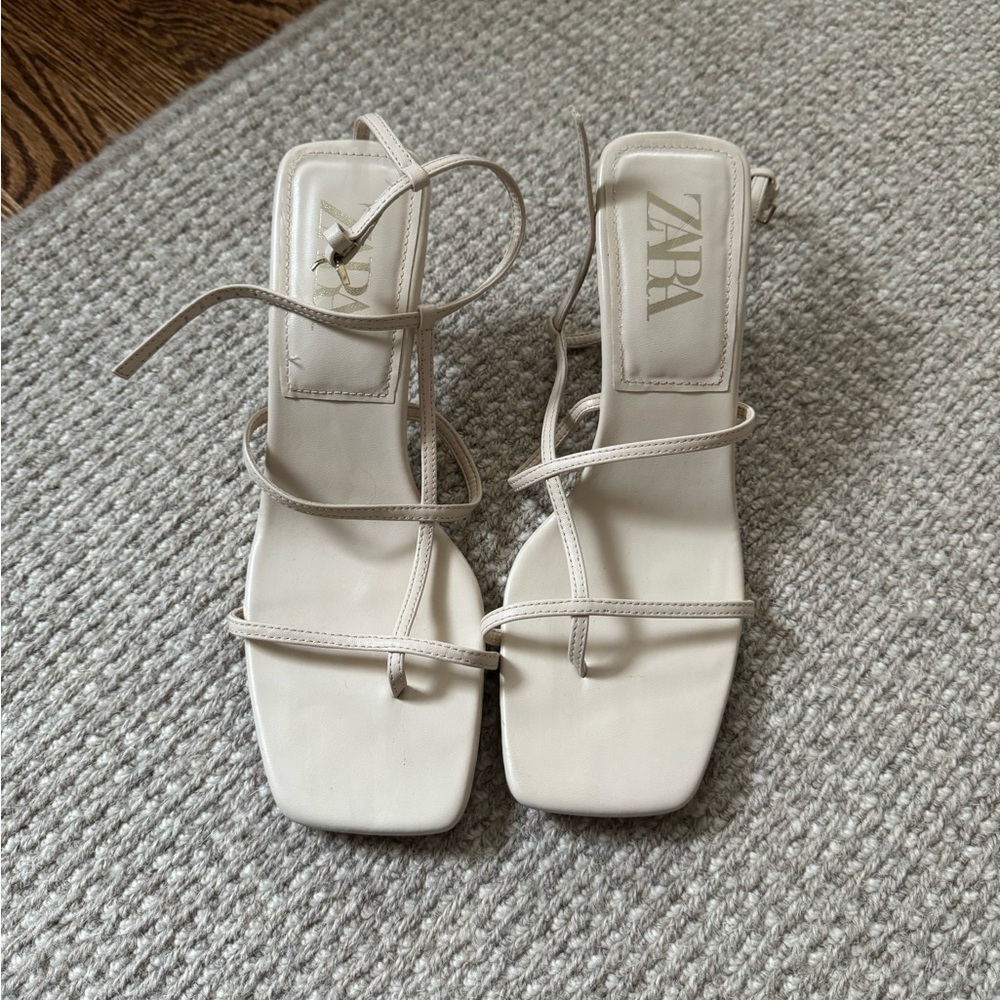 Zara Strappy Cream Heel Sz. 7
